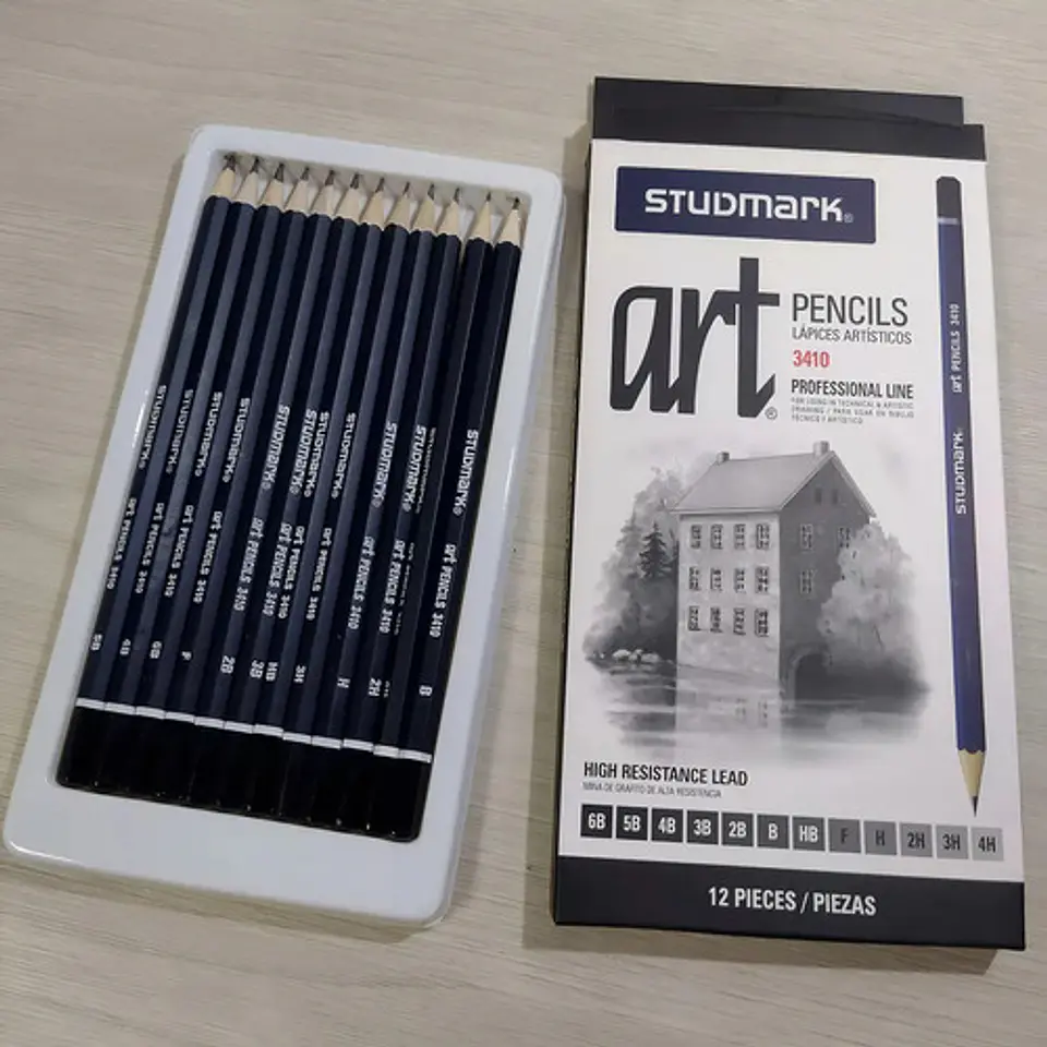 Lápiz De Dibujo X12und Studmark Trazo Negro Graduados 3