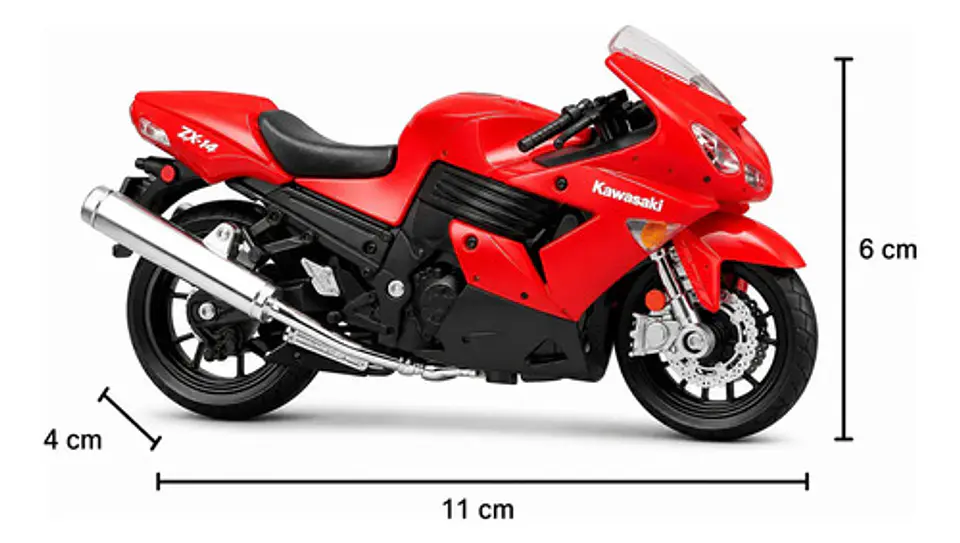 Juguete Coleccionable Kawasaki Ninja Zx-14r Escala 1:18 3