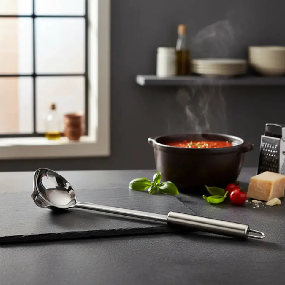 Cucharón De Salsa De Acero Inoxidable De 30 Cm Con Pico 3