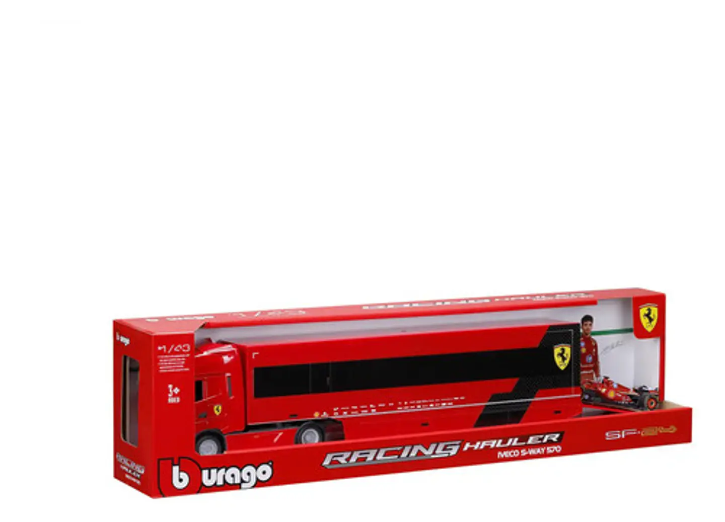 Tráiler Sfr Iveco Cab + Auto Sf-24 2024 Escala 1:43 Leclerc - Rojo 6