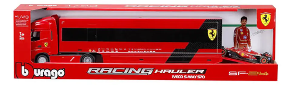 Tráiler Sfr Iveco Cab + Auto Sf-24 2024 Escala 1:43 Leclerc - Rojo 7