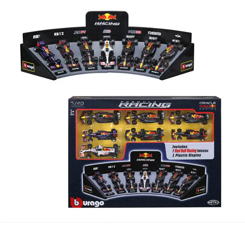 Miniaturas F1 Red Bull 7 Cars 1/43 Bburago En Acrílico 2
