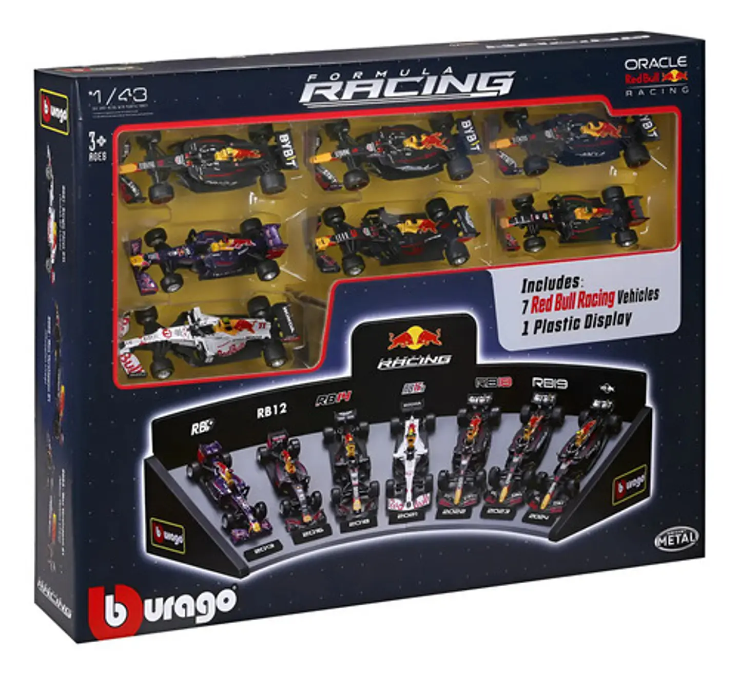 Miniaturas F1 Red Bull 7 Cars 1/43 Bburago En Acrílico 3