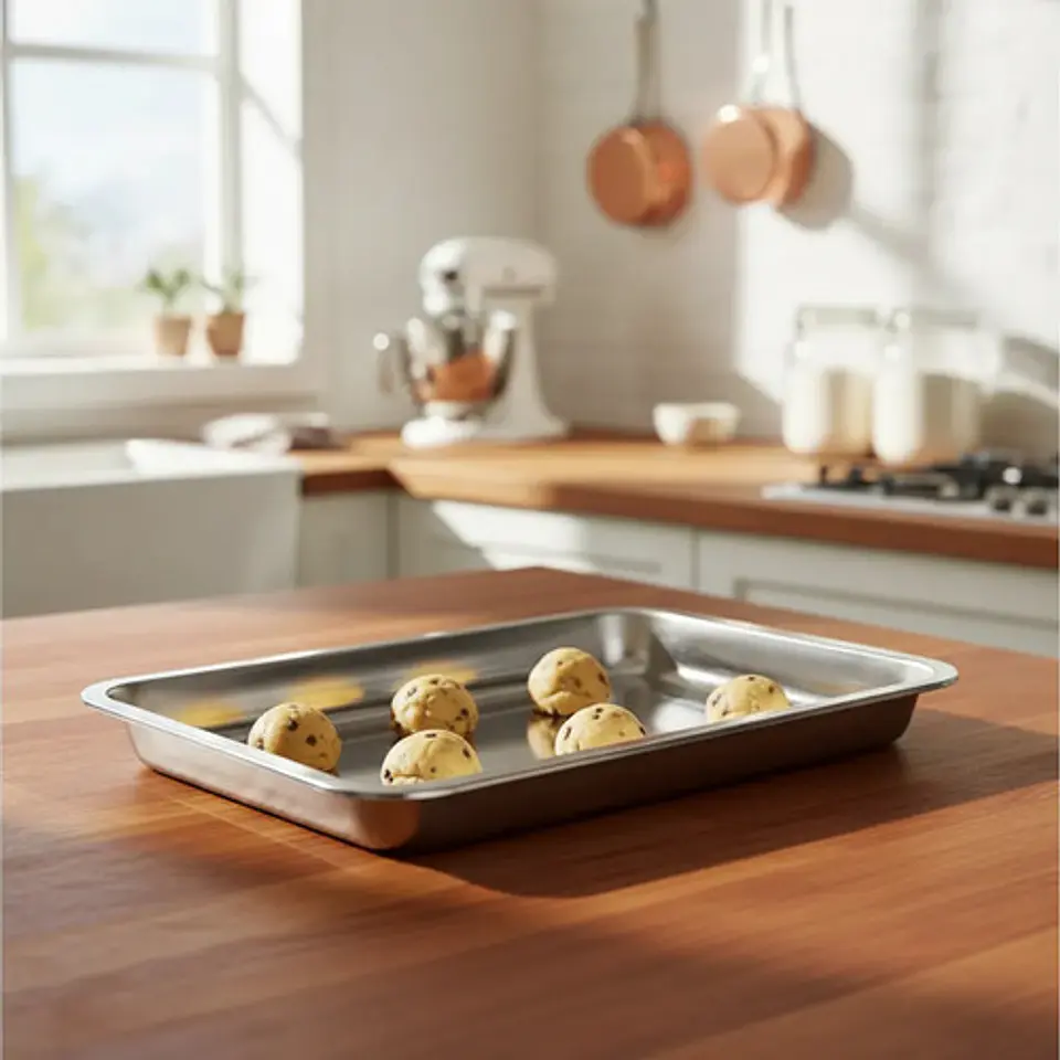 Bandeja Rectangular Acero Inoxidable Para Galletas 36 X 27 5