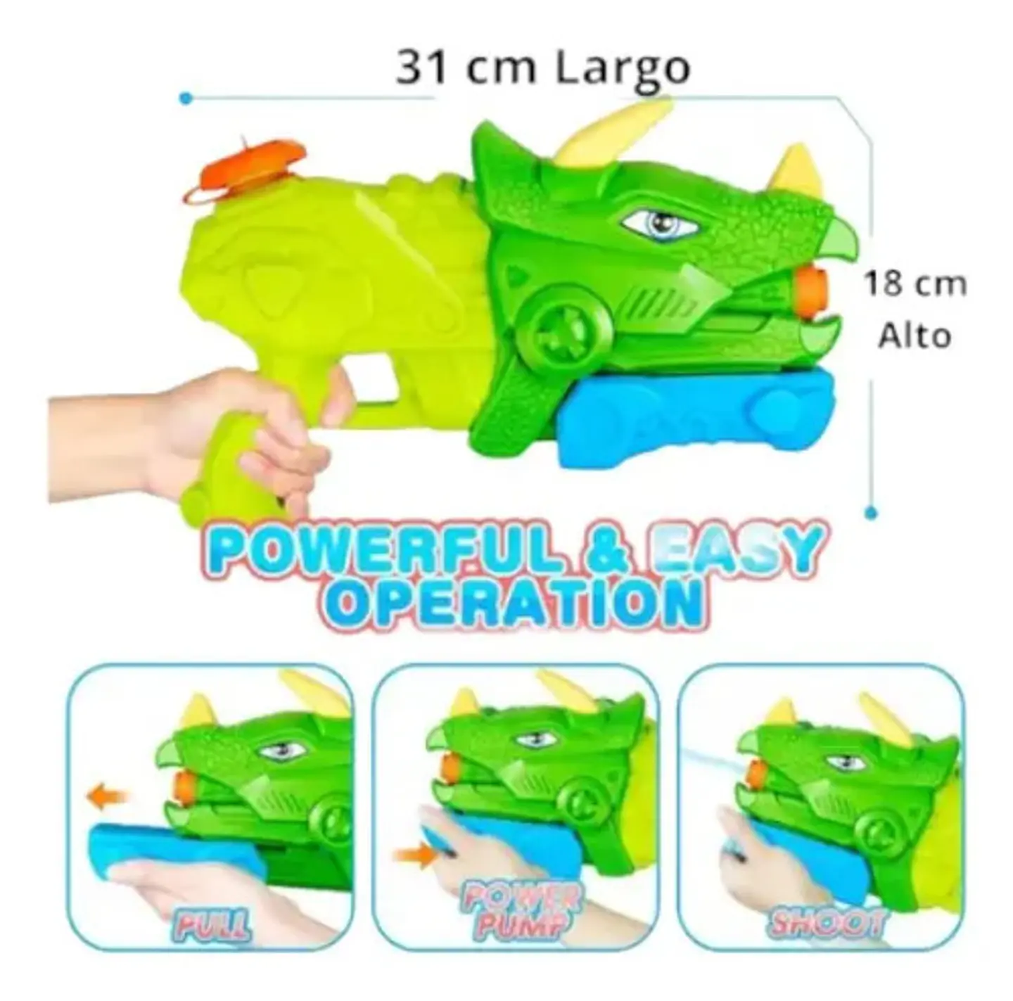 Pistola De Agua Lanzador En Forma  Dinosaurio Juguete Playa 3