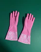 Guantes Largos De Latex Rosa Con Puño Floral Para Aseo - Miniatura 4