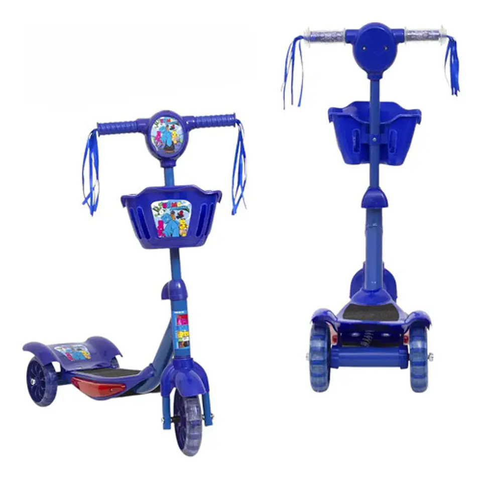 Patineta Scooter Canasta Para Niños Y Niñas Luces Sonidos 2