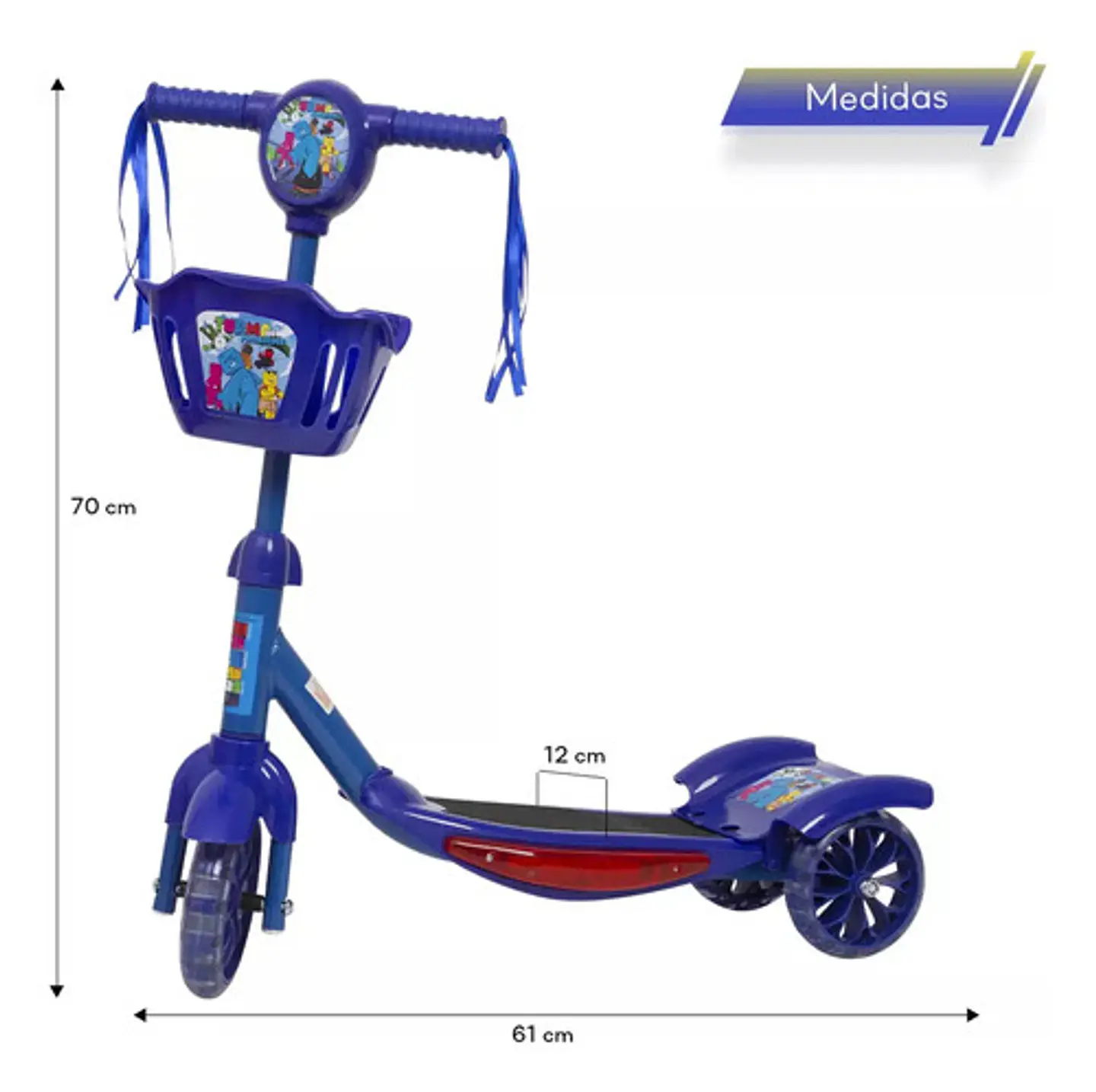 Patineta Scooter Canasta Para Niños Y Niñas Luces Sonidos 4