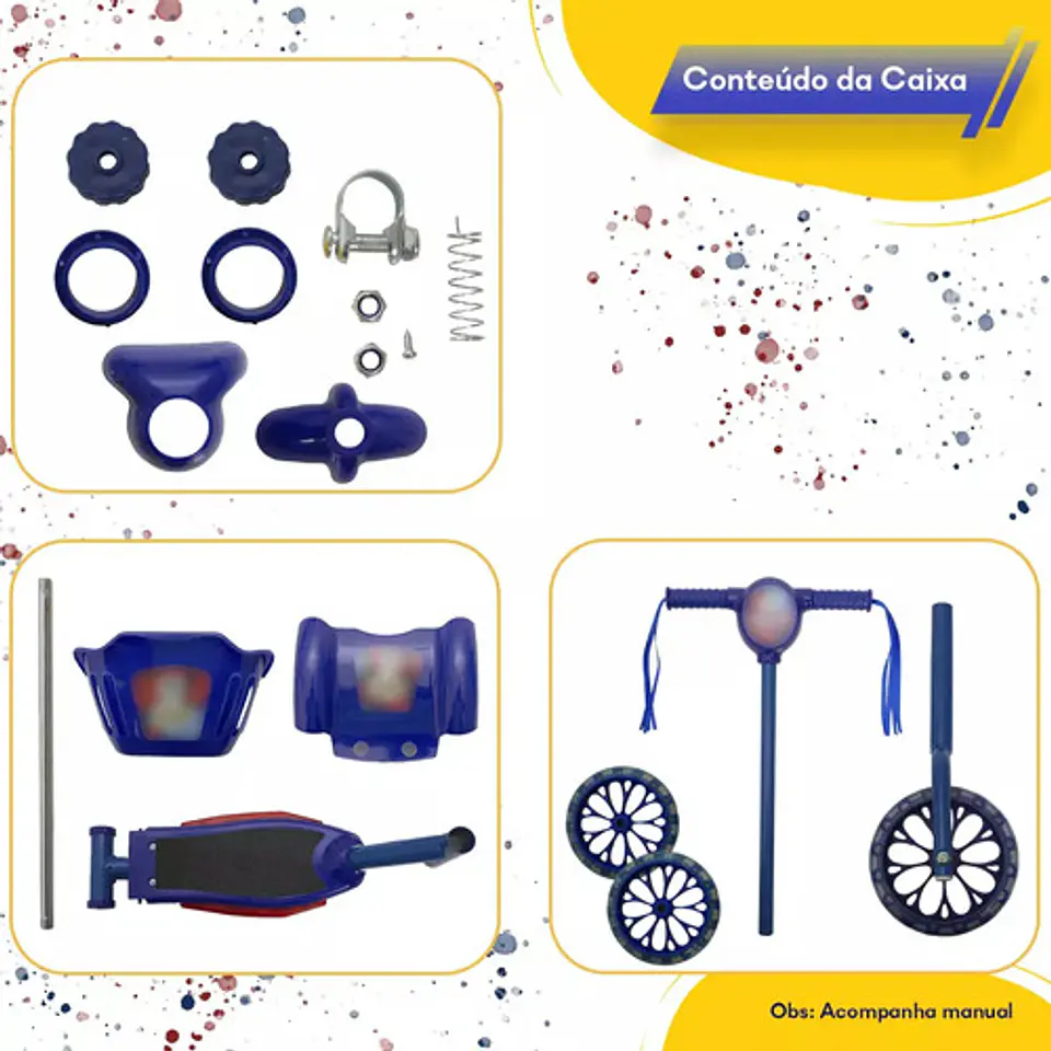 Patineta Scooter Canasta Para Niños Y Niñas Luces Sonidos 5
