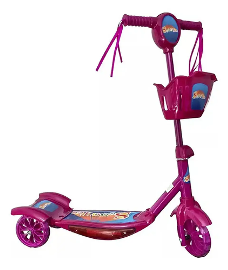 Patineta Scooter Canasta Para Niños Y Niñas Luces Sonidos 7