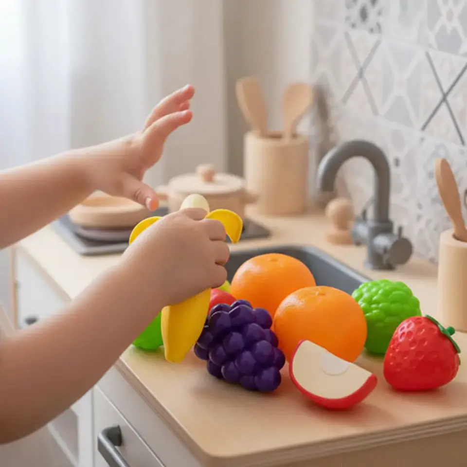Set Cocina Infantil Macro Frutas Velcro Plástico Modelo 5094-4 3 Años 5
