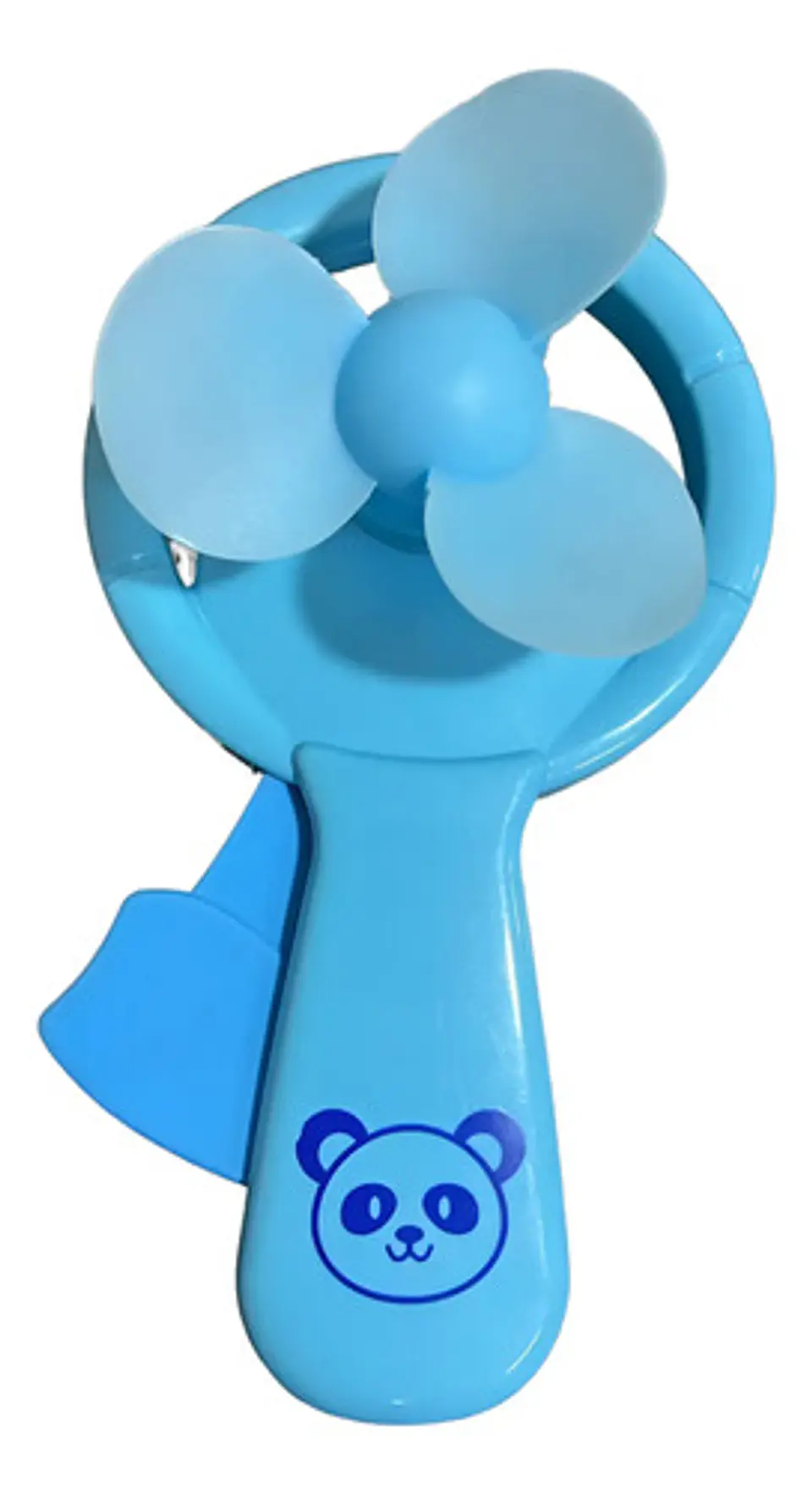 Ventilador De Mano Manual Azul Diseño Panda Para Niños 3