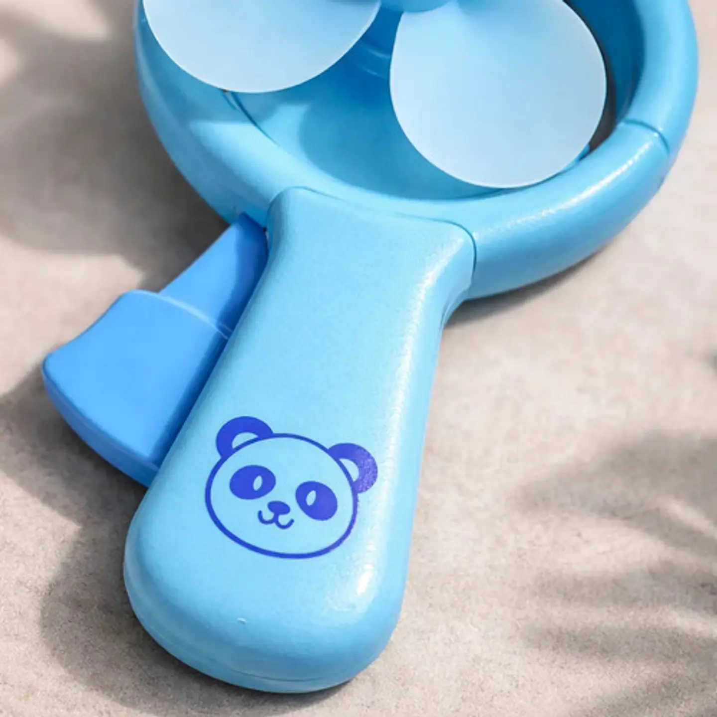 Ventilador De Mano Manual Azul Diseño Panda Para Niños 4