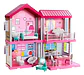 Casa Muñecas  2 Pisos Con Muebles Y  Muñeca Con Luces - Miniatura 2