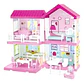 Casa Muñecas  2 Pisos Con Muebles Y  Muñeca Con Luces - Miniatura 5