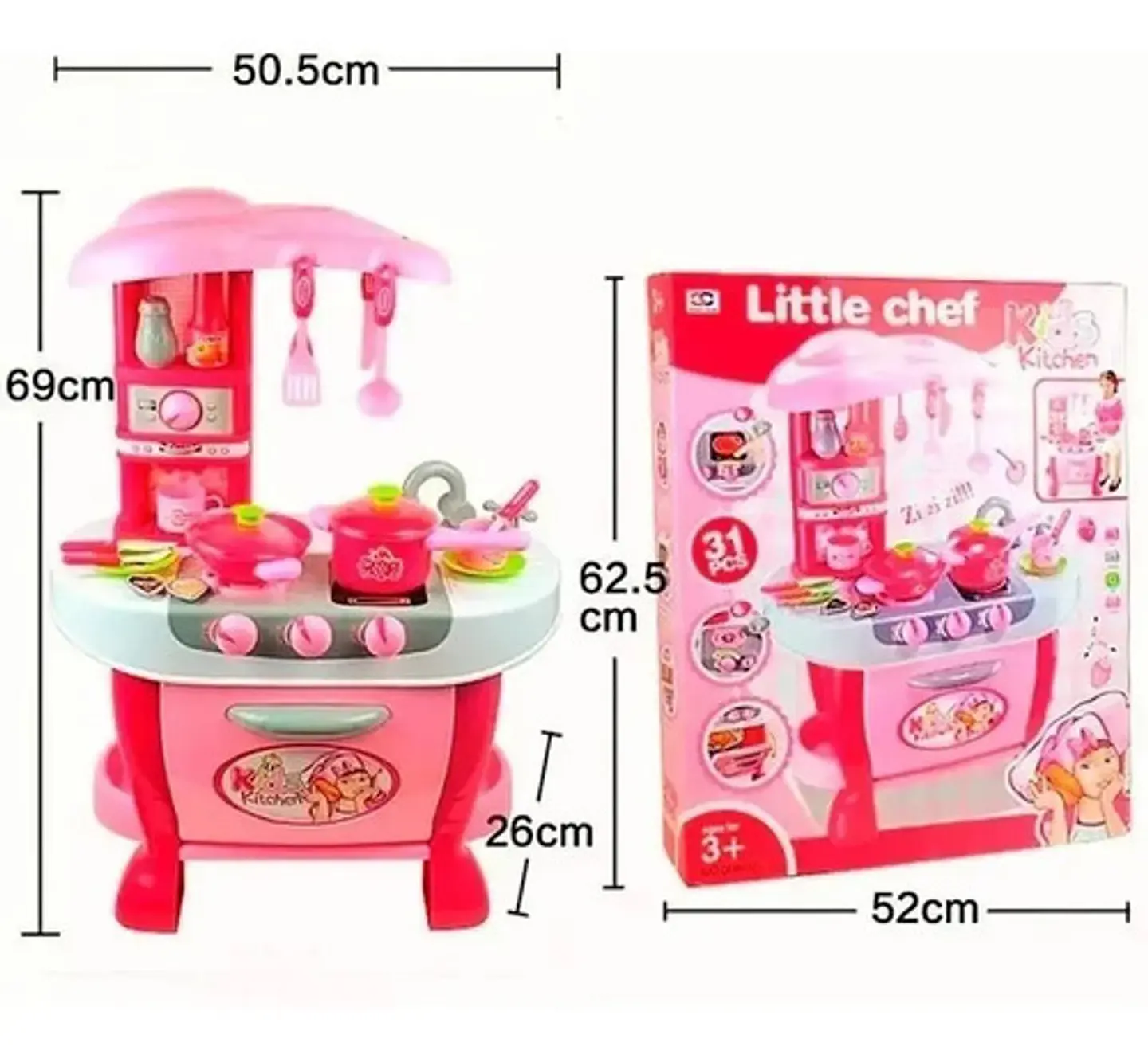 Cocina De Juguete Ideal Para Niñas Con Horno Y Sonidos 3