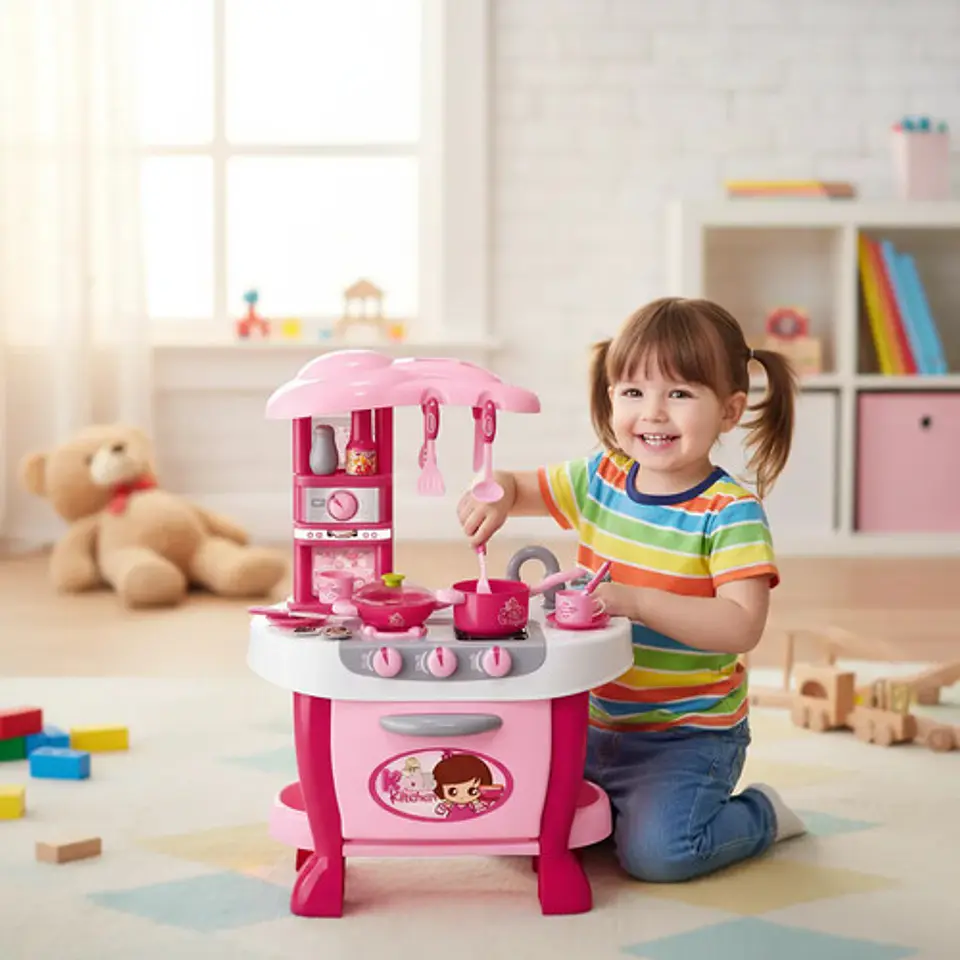 Cocina De Juguete Ideal Para Niñas Con Horno Y Sonidos 7