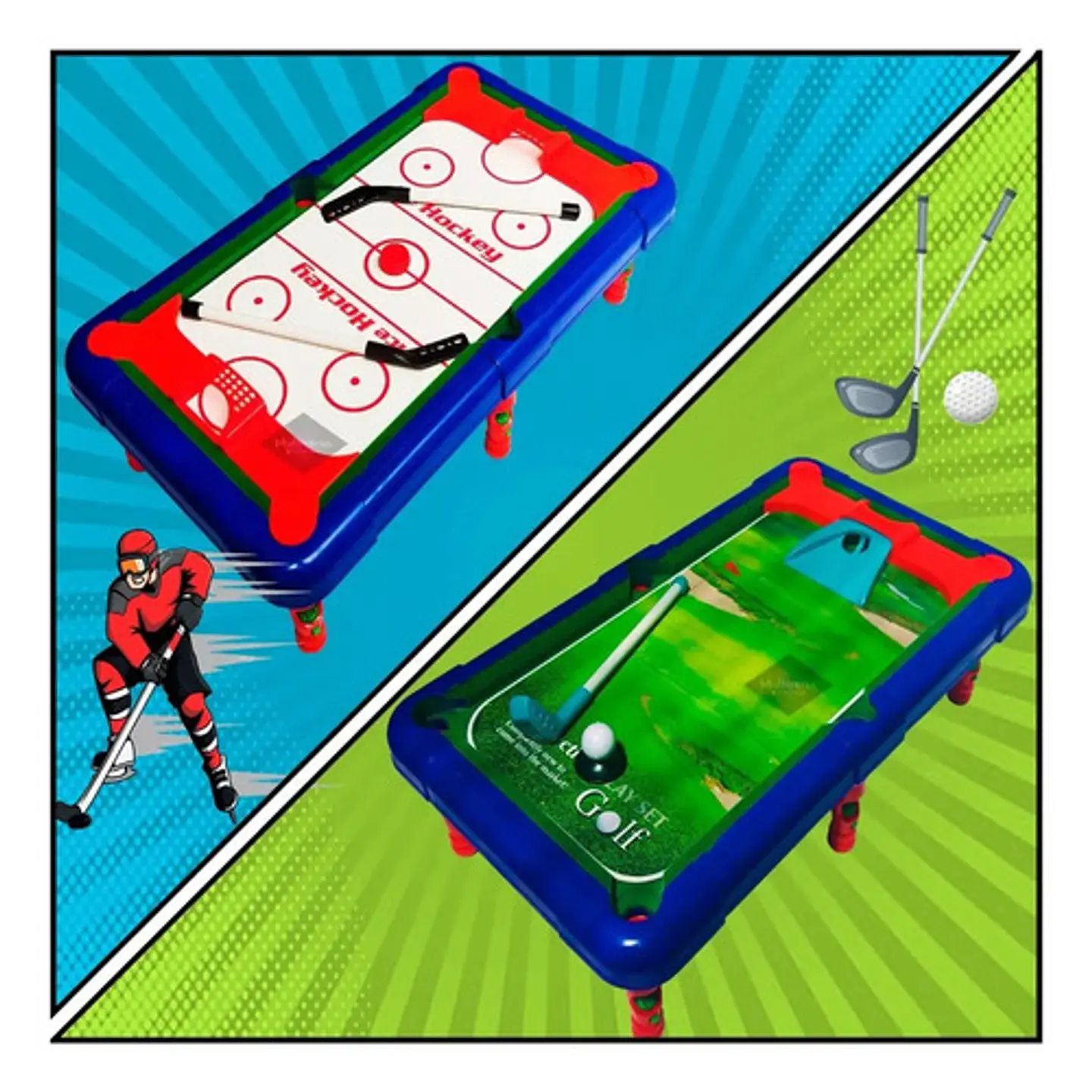 Juego Mesa 6 En 1 Billar Hockey Bolos Soccer Golf Baloncesto 3