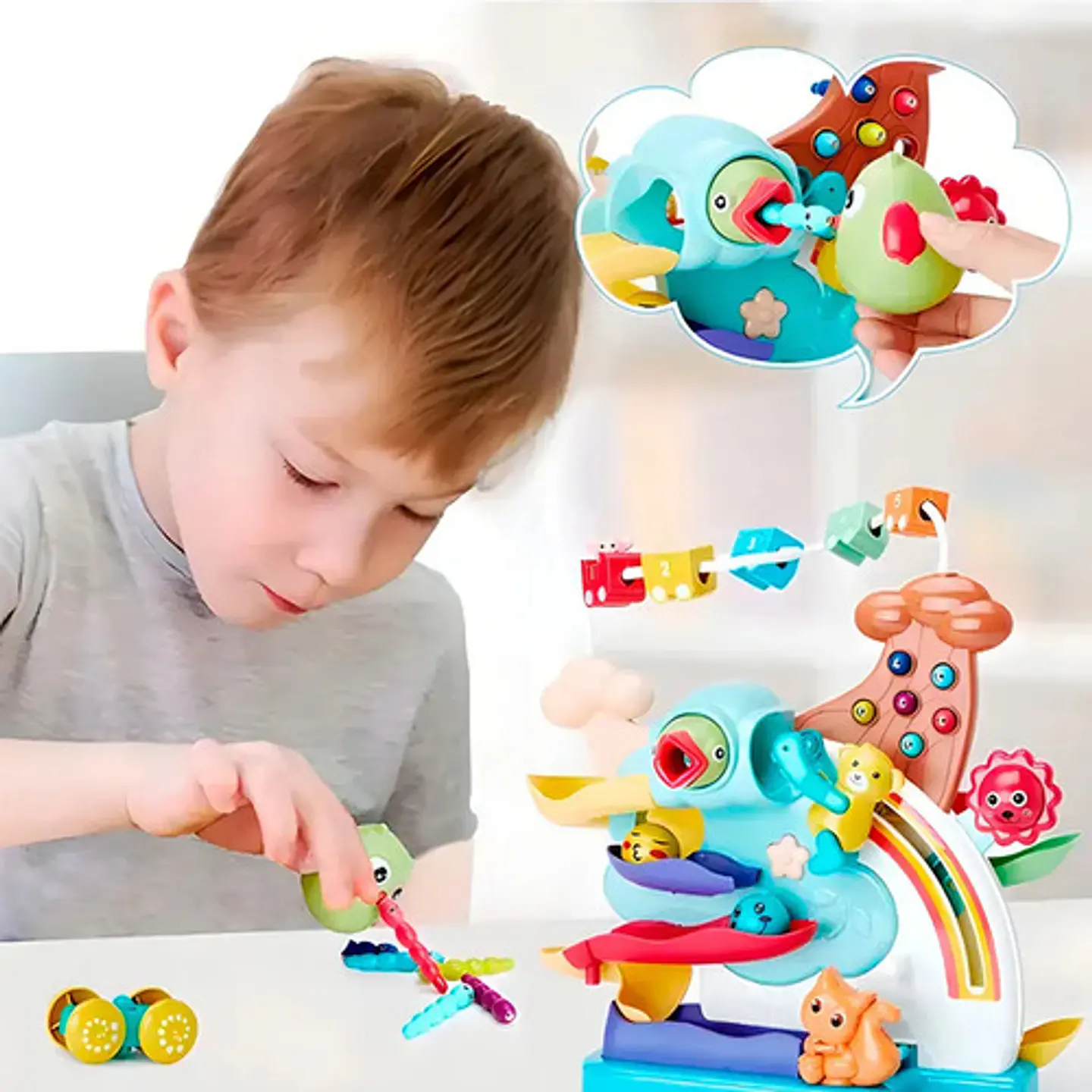 Laberinto De Cuentas Interactivo Para Bebés Pixel, Con Actividades Y Diseño Multicolor 5