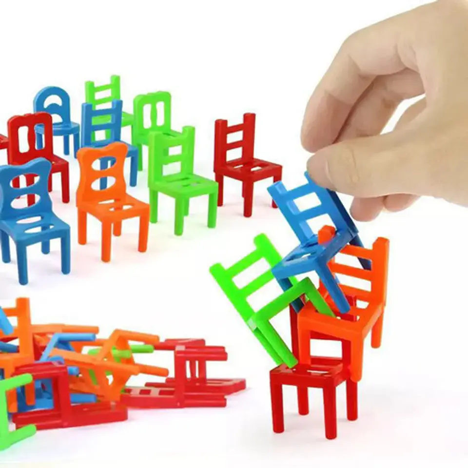 Juego De Mesa Familiar Educativo Niños Sillas Torre Apilable 2