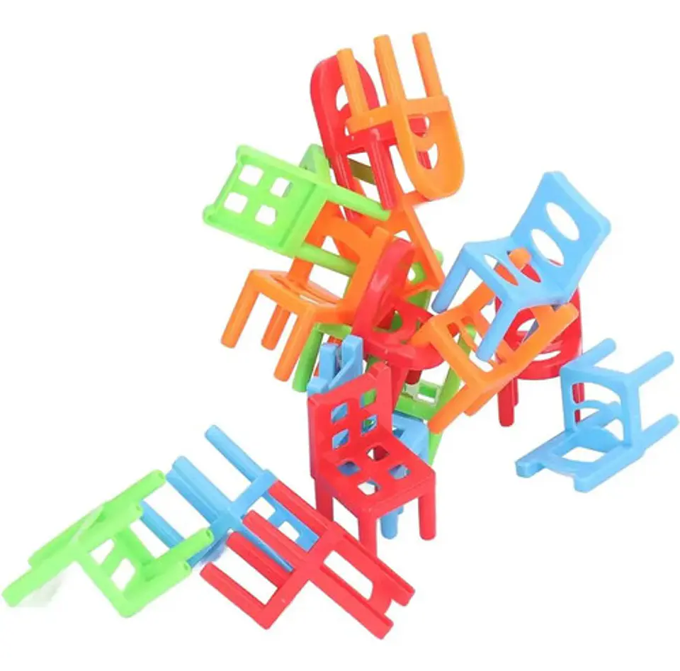 Juego De Mesa Familiar Educativo Niños Sillas Torre Apilable 3