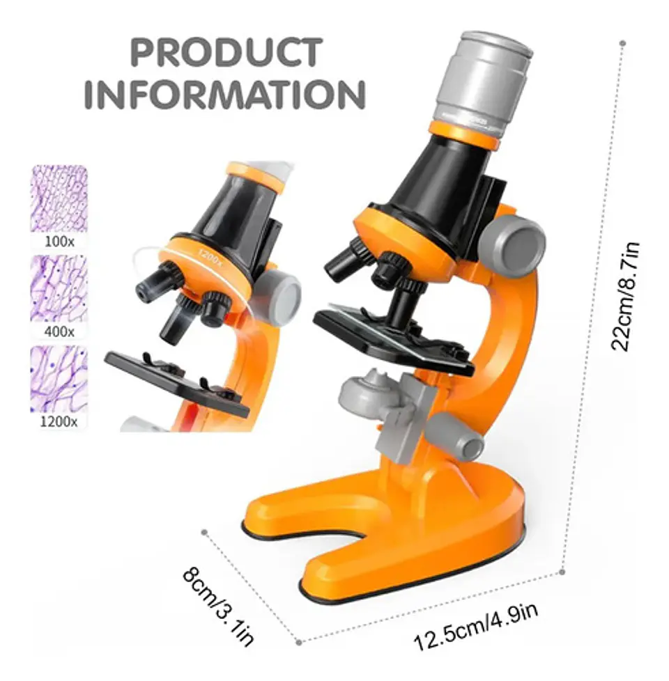 Microscopio Infantil Educativo Con Accesorios Steam Ciencia 8