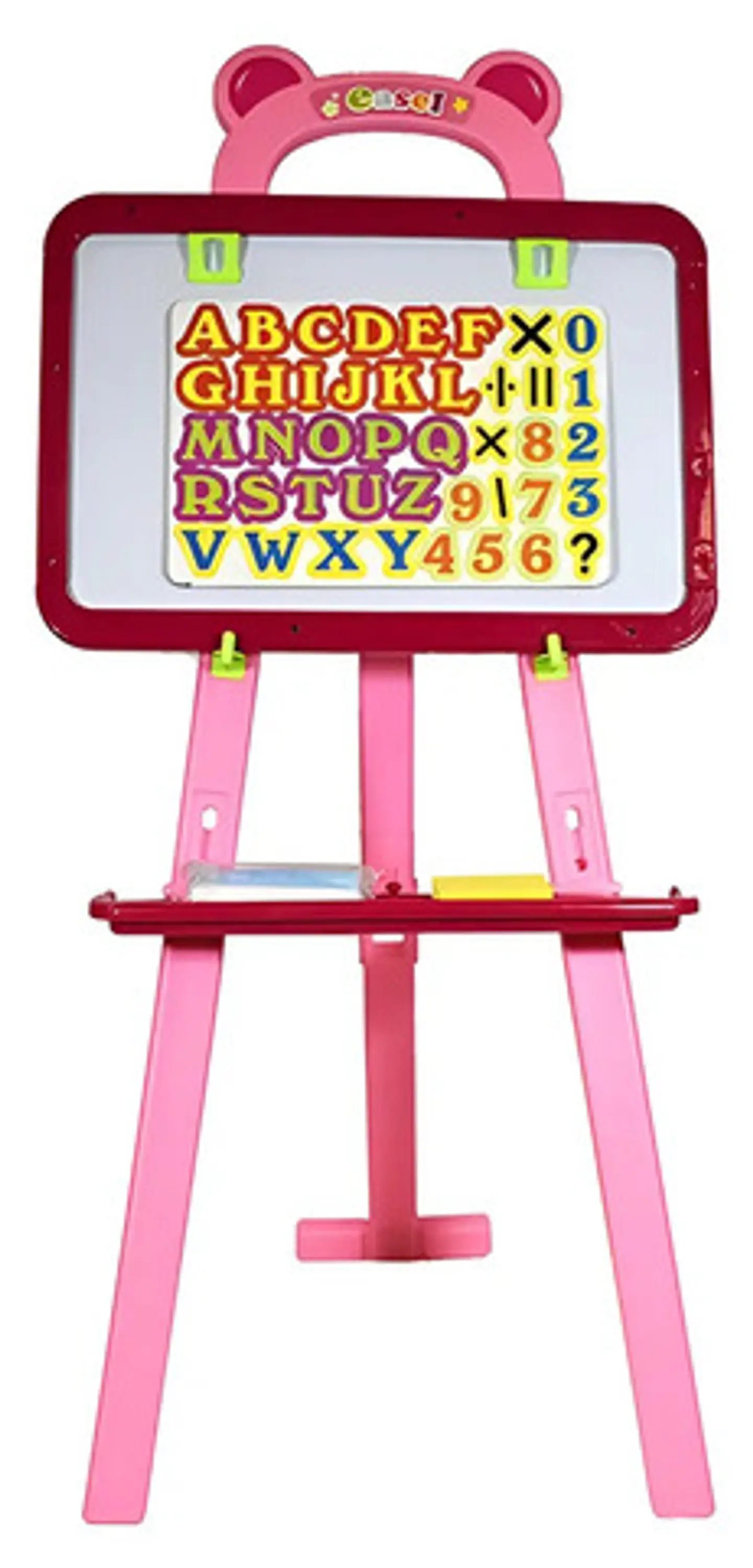 Tablero Pizarra Infantil Acrílico Tiza Y Magnético Caballete Color Rosa 1