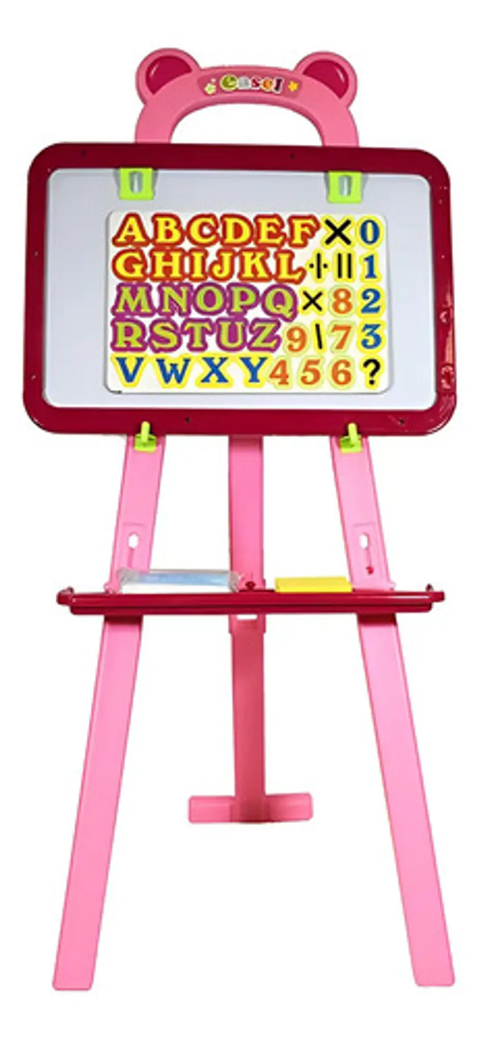 Tablero Pizarra Infantil Acrílico Tiza Y Magnético Caballete Color Rosa 1