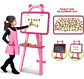 Tablero Pizarra Infantil Acrílico Tiza Y Magnético Caballete Color Rosa - Miniatura 2