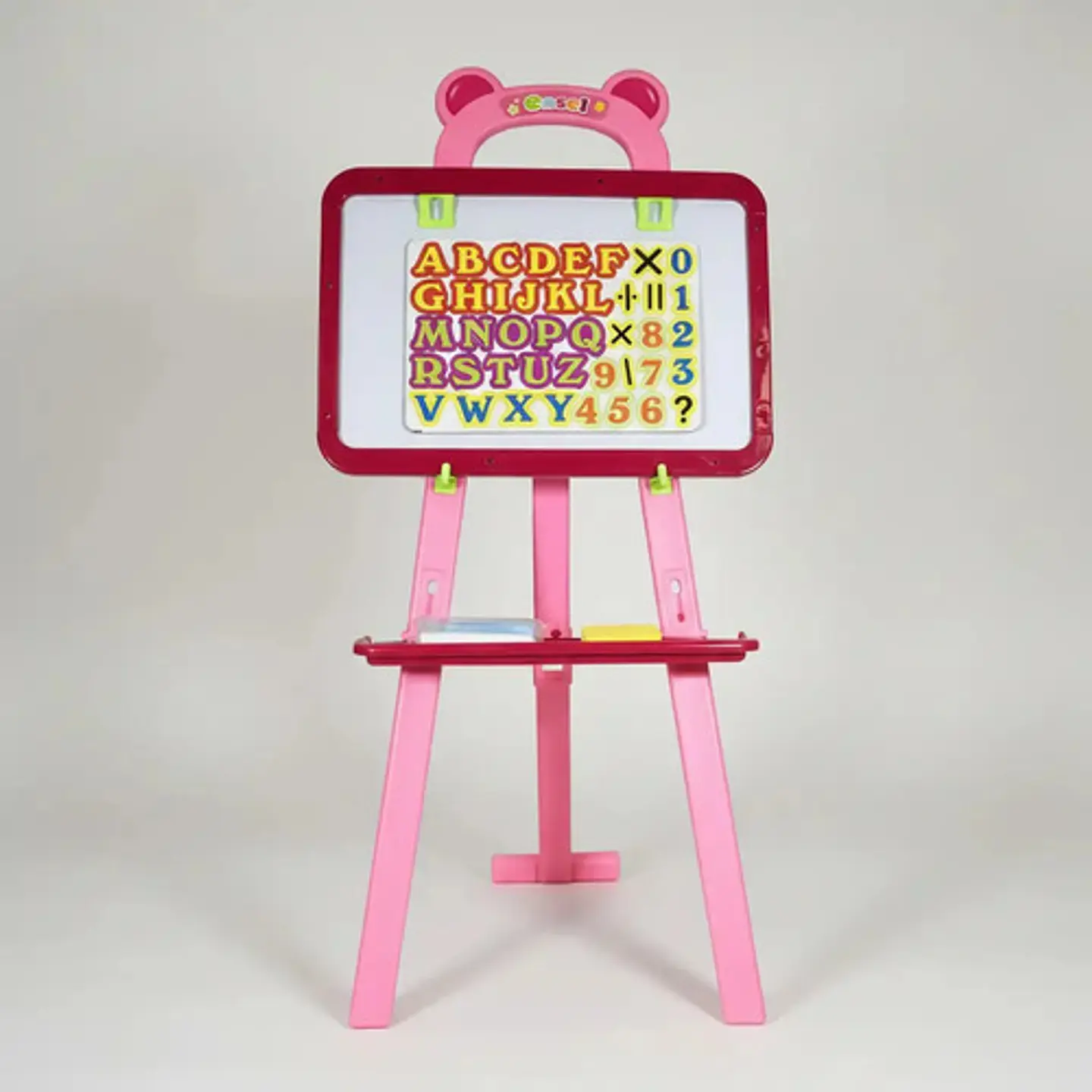 Tablero Pizarra Infantil Acrílico Tiza Y Magnético Caballete Color Rosa 4