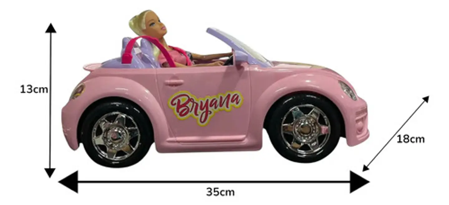 Carro Control Remoto Para Niña Batería Recargable Luces Humo 4