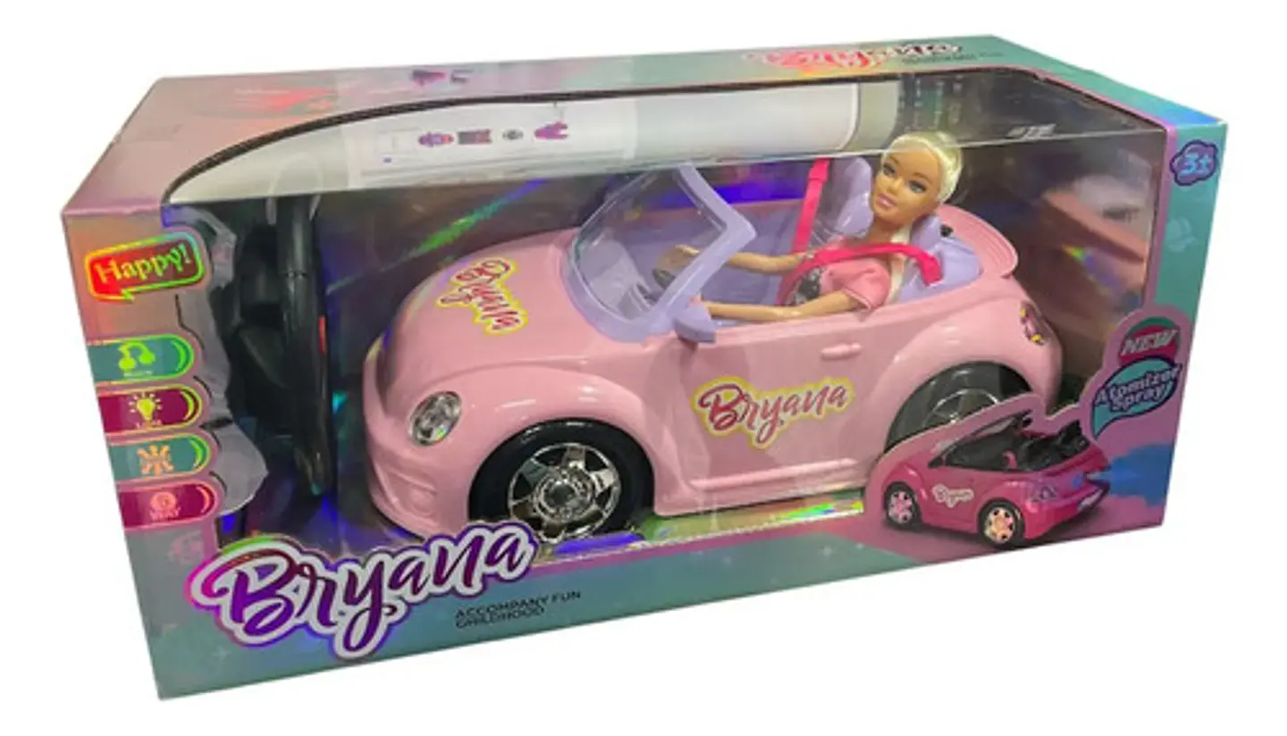 Carro Control Remoto Para Niña Batería Recargable Luces Humo 5