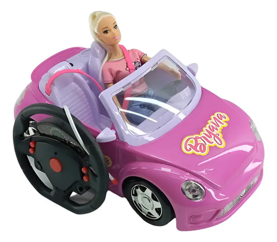 Carro Control Remoto Para Niña Batería Recargable Luces Humo 6