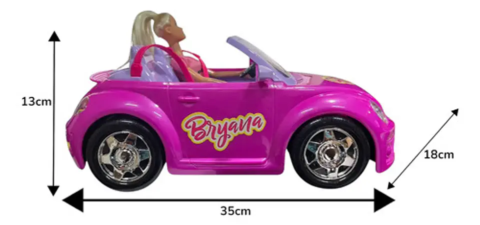 Carro Control Remoto Para Niña Batería Recargable Luces Humo 12