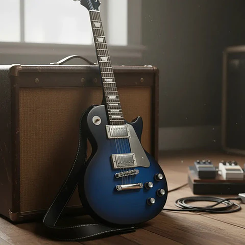 Guitarra Eléctrica Infantil Micrófono Diadema Hk-9178b