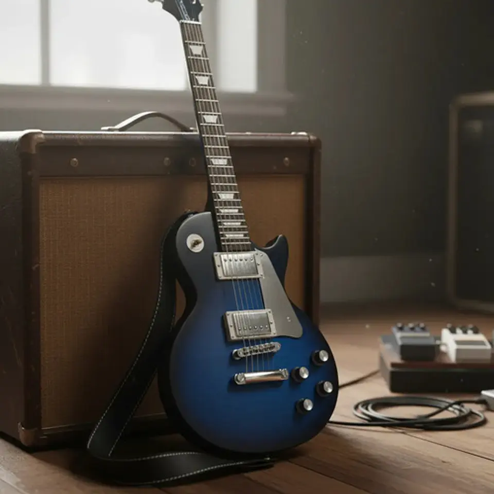 Guitarra Eléctrica Infantil Micrófono Diadema Hk-9178b 1