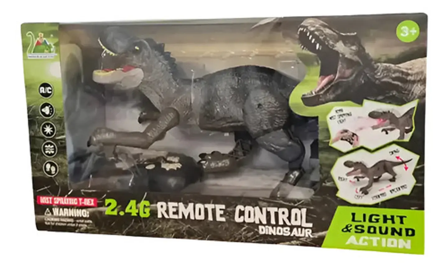 Tiranosaurio Rex A Control Remoto Luces Y Sonidos Bota Humo 5