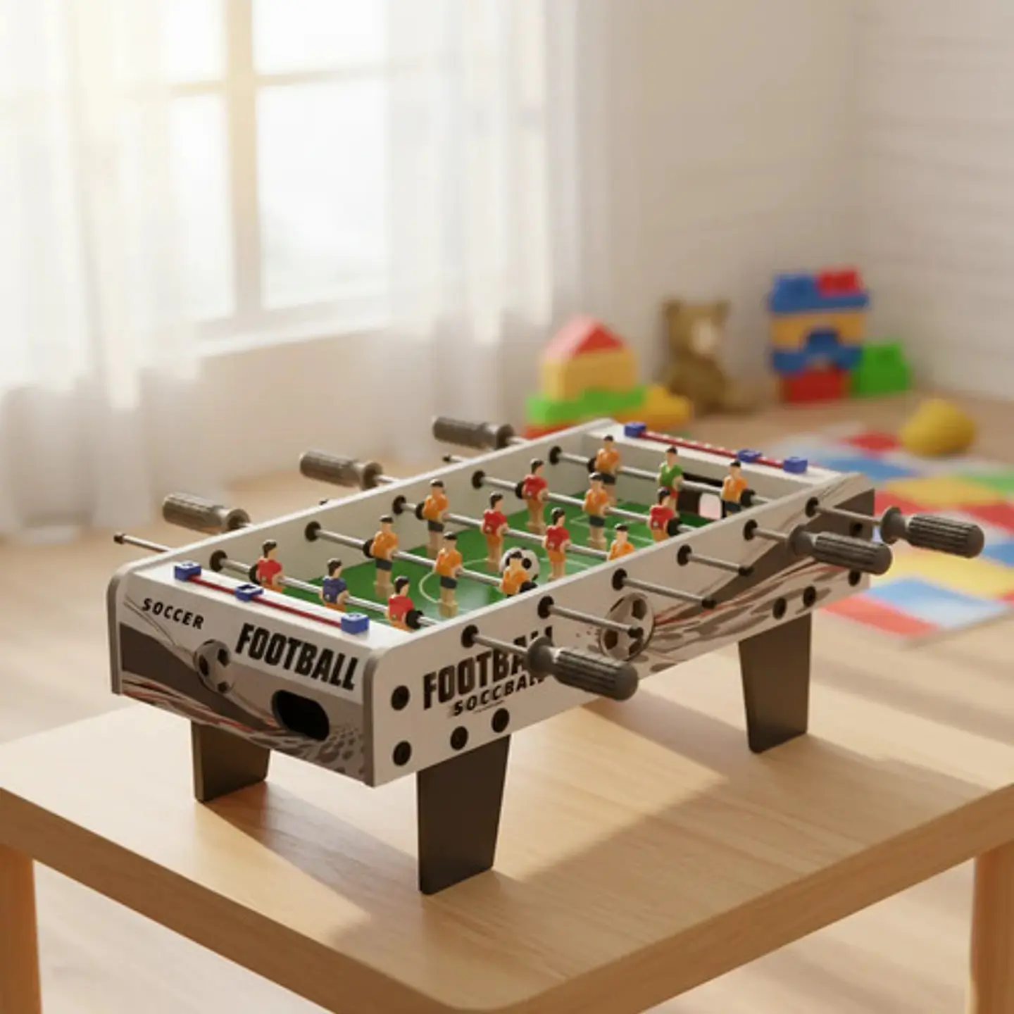 Juego Futbolin Pequeño Madera Juego Futbol Niños Cancha 1