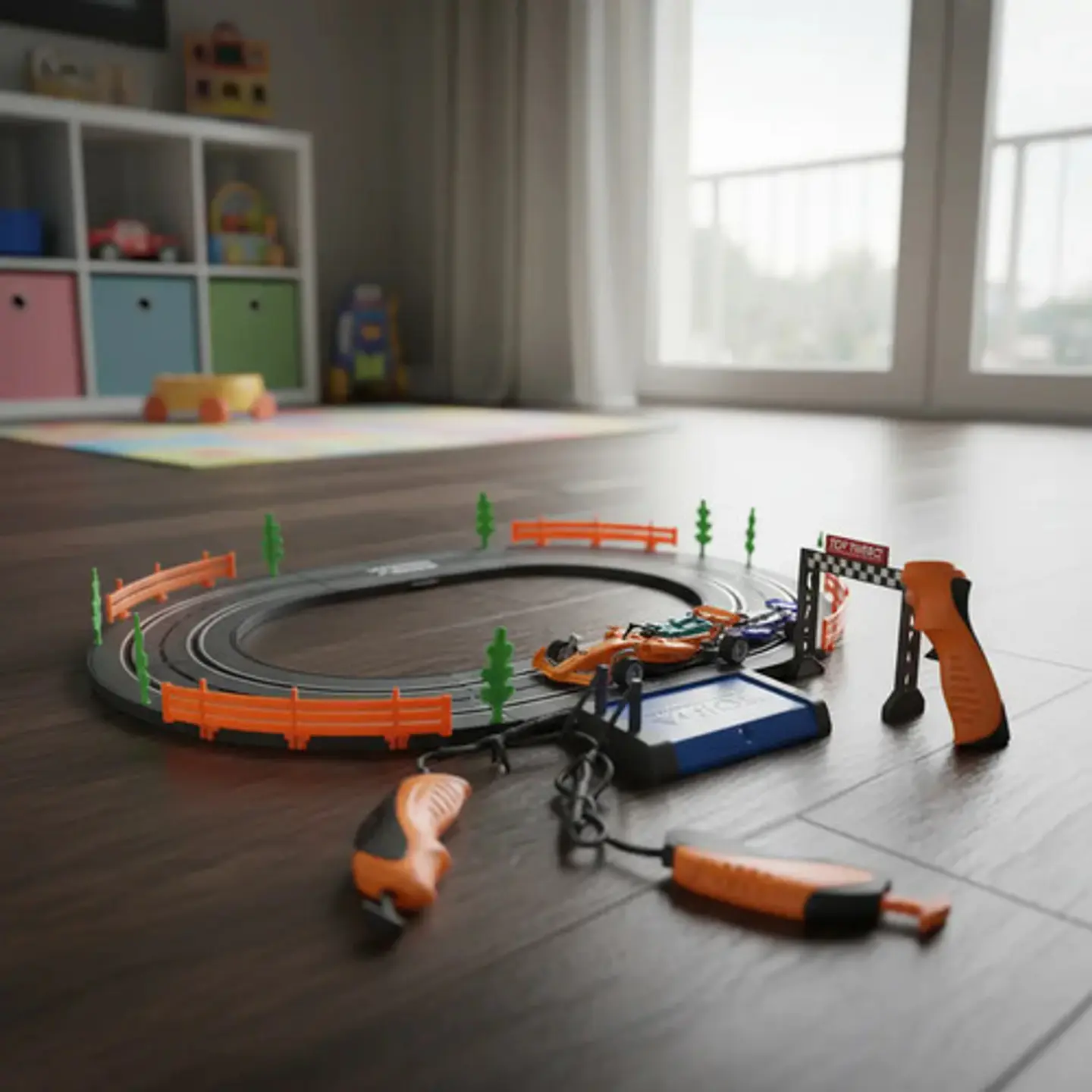 Pista Eléctrica 180cm Circuito Velocidad 2 Carros 3 En 1 Negro 2