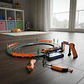 Pista Eléctrica 180cm Circuito Velocidad 2 Carros 3 En 1 Negro - Miniatura 2