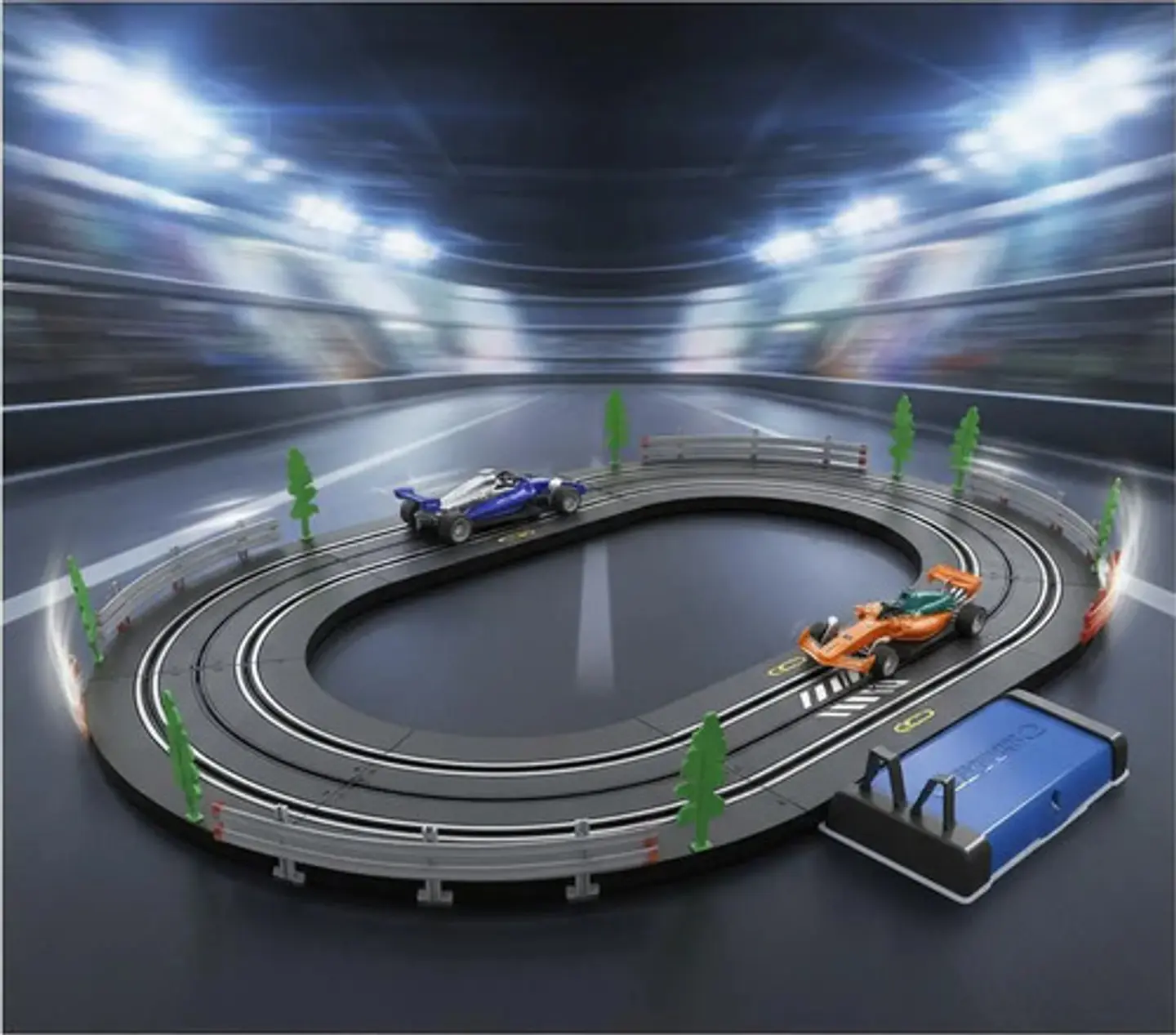Pista Eléctrica 180cm Circuito Velocidad 2 Carros 3 En 1 Negro 6