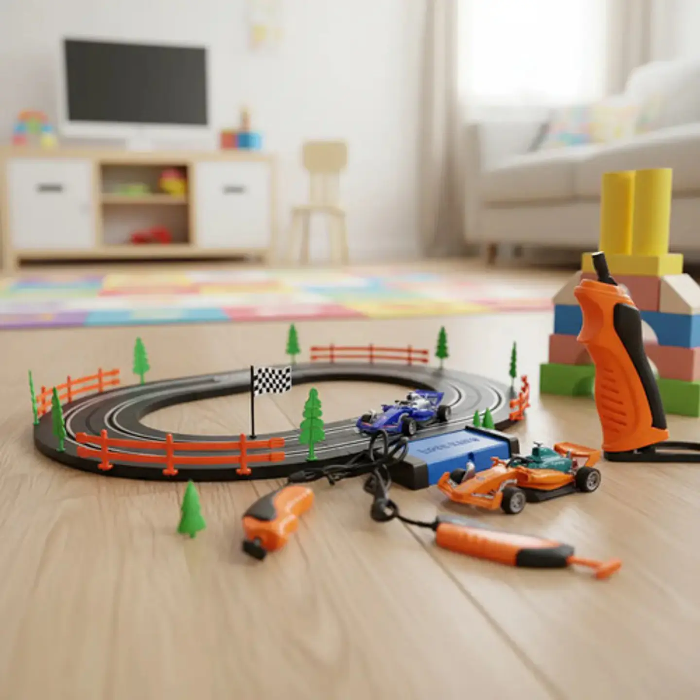 Pista Eléctrica 180cm Circuito Velocidad 2 Carros 3 En 1 Negro 7