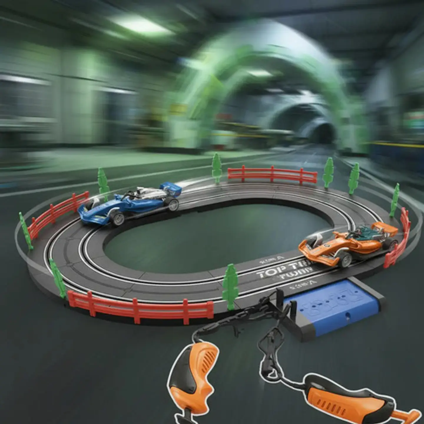 Pista Eléctrica 180cm Circuito Velocidad 2 Carros 3 En 1 Negro 9