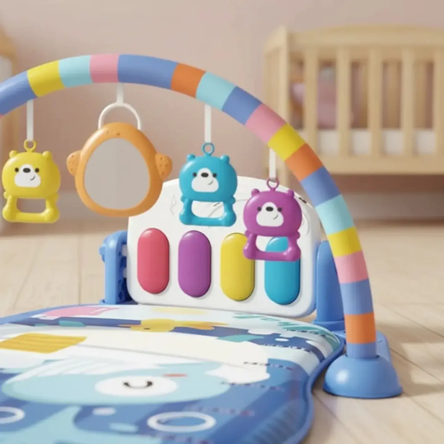 Gimnasio Piano Musical Para Bebé Tapete Arco Ballena 18m+ 6