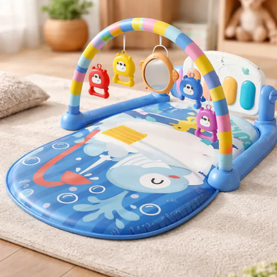 Gimnasio Piano Musical Para Bebé Tapete Arco Ballena 18m+ 8
