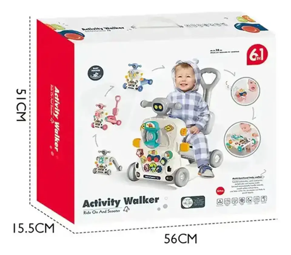 Andador Caminador Scooter Bebé Musical Multifuncional 6 En 1 10