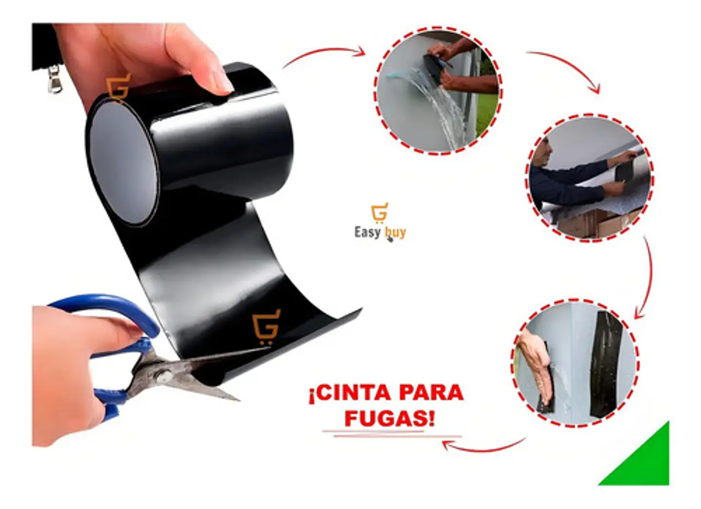 Cinta Adhesiva Impermeable Negra 10cm X 1.5m Fugas Titan Tap 5