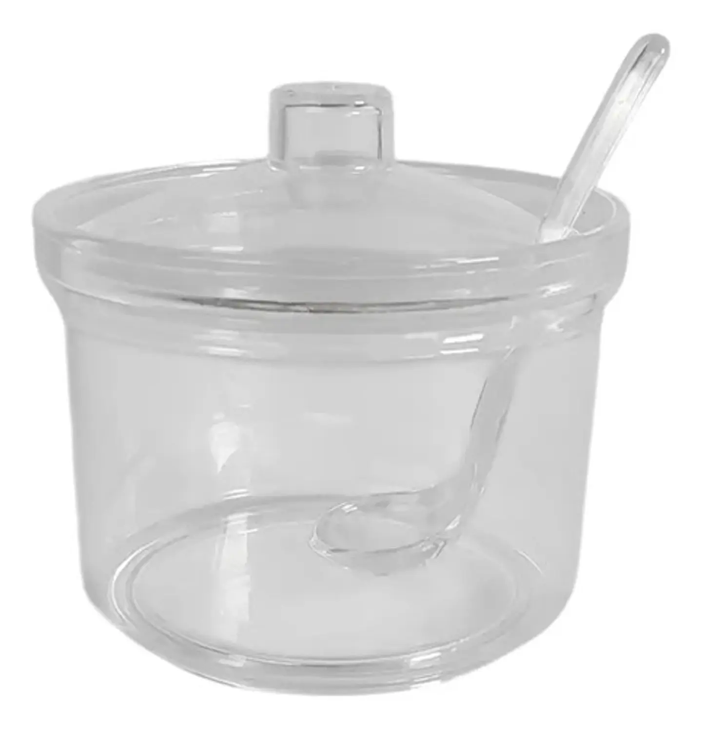 Azucarera Quesera Melamina Plástico Con Tapa Y Cuchara Color Transparente 3