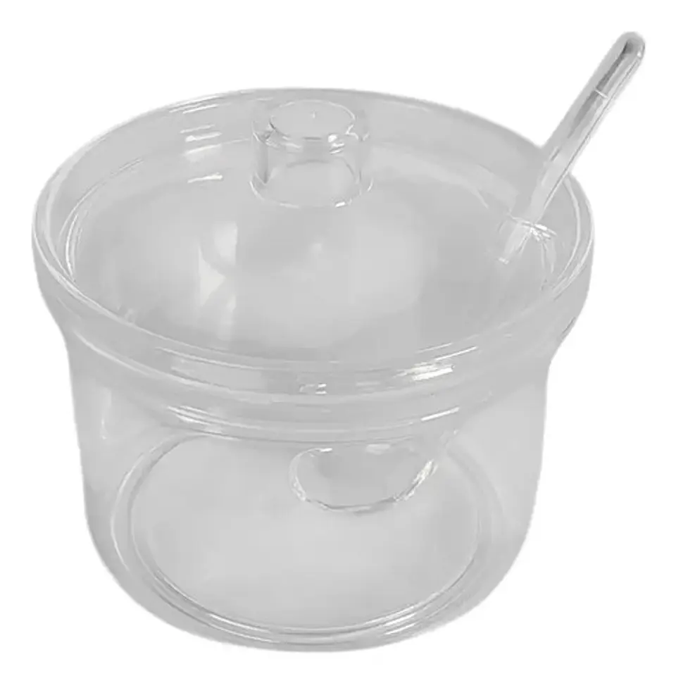 Azucarera Quesera Melamina Plástico Con Tapa Y Cuchara Color Transparente 5