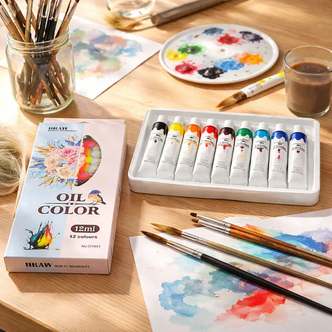 Set De Pintura Al Óleo Draw 12 Colores Multicolor 9ml Pack 12 Unidades